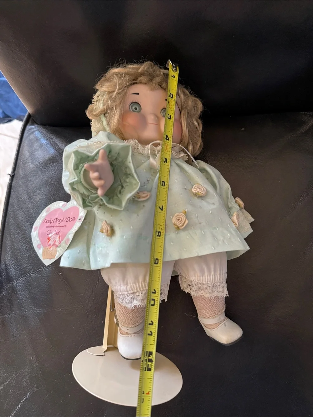 Goebel Collector Porcelain Doll Dolly Dingle Musical with Tag & a Stand 1989
